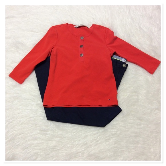 Tommy Hilfiger Tops - TOMMY HILFIGER ORANGE 3/4 SLEEVE TOP